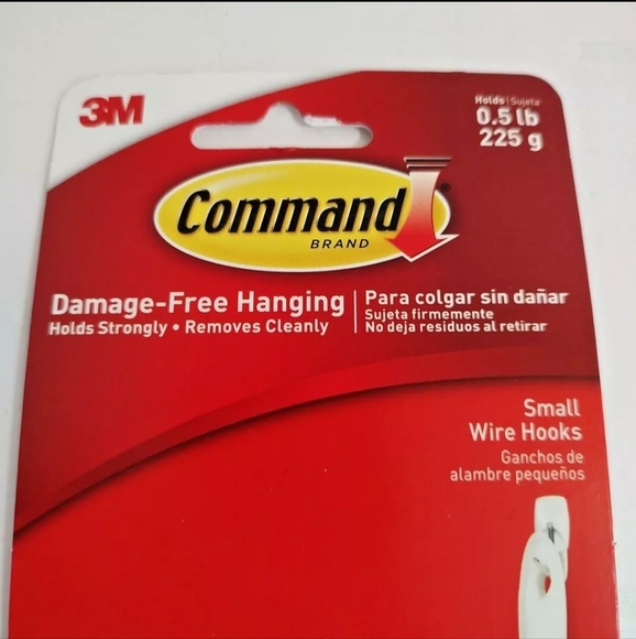 3M Command Brand Damage-free Hanging Small Wire Hooks Strongly Holds 0.5 lb - Picture 5 of 11